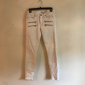 Paige White Jeans with Zipper Pockets